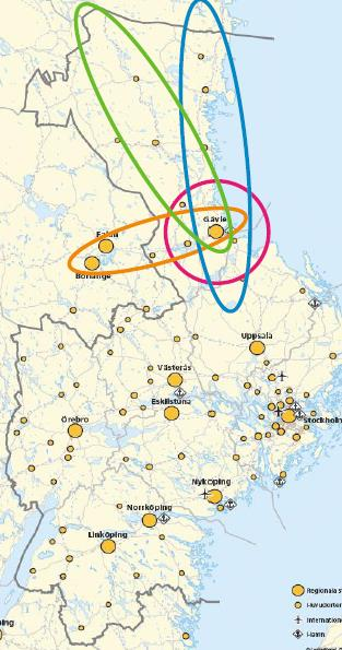 Målbild för Gävleborg i östra Mellansverige Med tidsperspektiv på 2030 och 2050 kommer hela Gävleborg att kunna bidra till att uppfylla den storregionala målbilden.