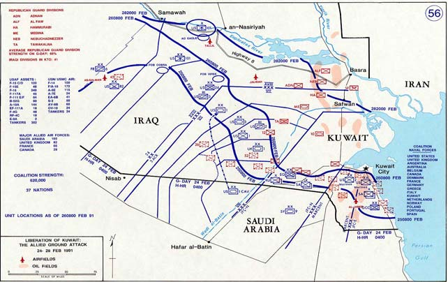 MSS/YOP 06-09 17 (28) 2.2 Operation Desert Storm 2.2.1 Vad var Desert Storm? Operation Desert Storm var den plan som togs fram av CENTCOM 59 för att tvinga ut den irakiska armén från Kuwait.