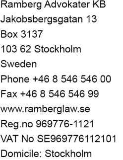 F A K T A B L A D Till: Från: ElektronikBranschen, IT&Telekomföretagen, Svensk Handel, Teknikföretagen, Svenskt Elektronik, Branschorganisationen Svensk Elektronik Bobby Arash (Advokat/M.Sc.