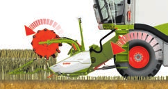 Mer precision, mer kapacitet. CLAAS CONTOUR säkrar god markföljning. Skärbord med CLAAS CONTOUR anpassar sig automatiskt till ojämnheter i marken längs med färdriktningen.