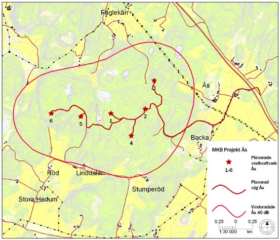 Del 2: Utredningsalternativ Alternativ Huvudalternativet Huvudalternativet är att etablering sker i området vid Ås enligt projektbeskrivningen ovan.