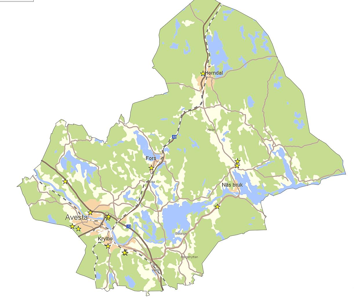 Sida 33 Skid/motionsspår Populärnamn Brovallsgården By Elljusspår Fornby Klint Fors IP Gruvgärdet Hede Horndal Jugansbo Månsbo Nybyberget Rembostugan Tallåsen Tråbacken Huvudoutdooraktivitet