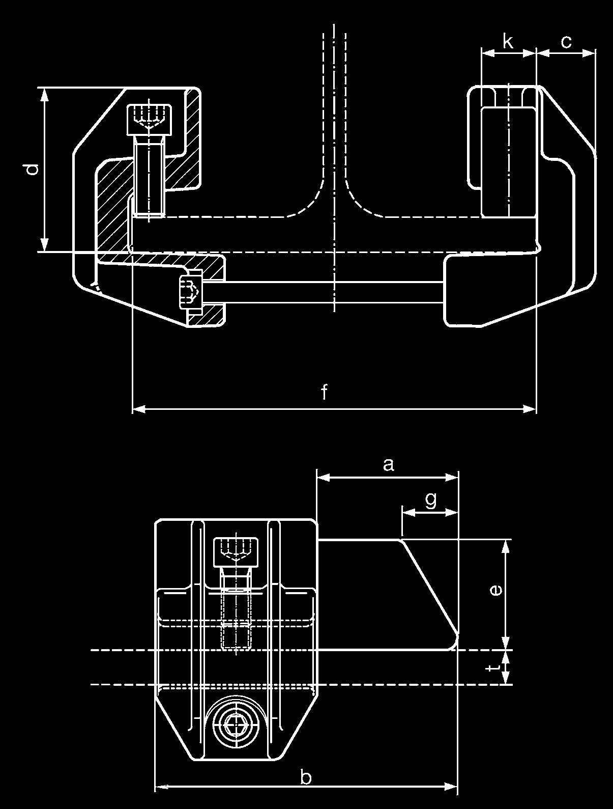 Översikt ABUS klämbuffert Översiktstabell klämbuffert Storlekar Dimensioner i mm Vikt Gummi b c d a e g k kg alpha 110 20 63 45 40 15 26 2,6 beta 170 32 90 80 60 35 30 5,9 Typ beteckning alpha beta