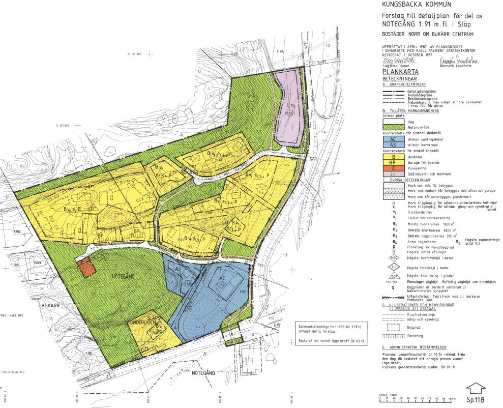 Figur 13 Detaljplanelagd mark och planerad exploatering i närheten