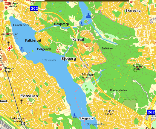 7 Väg 262 Gummiasfalt tunnskikt, ABR11 2008 Figur 3. Kartor över vägsträckor längs vilka mätningarna genomfördes.