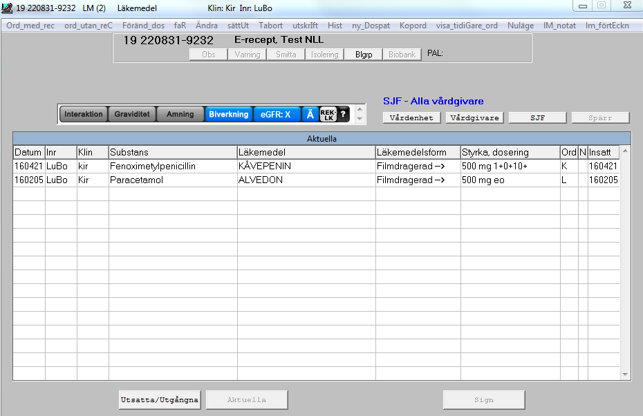 LM (2)Läkemedel LM öppnas för användare som har behörighet till sammanhållen journalföring på nivå SJF Alla vårdgivare, dvs.