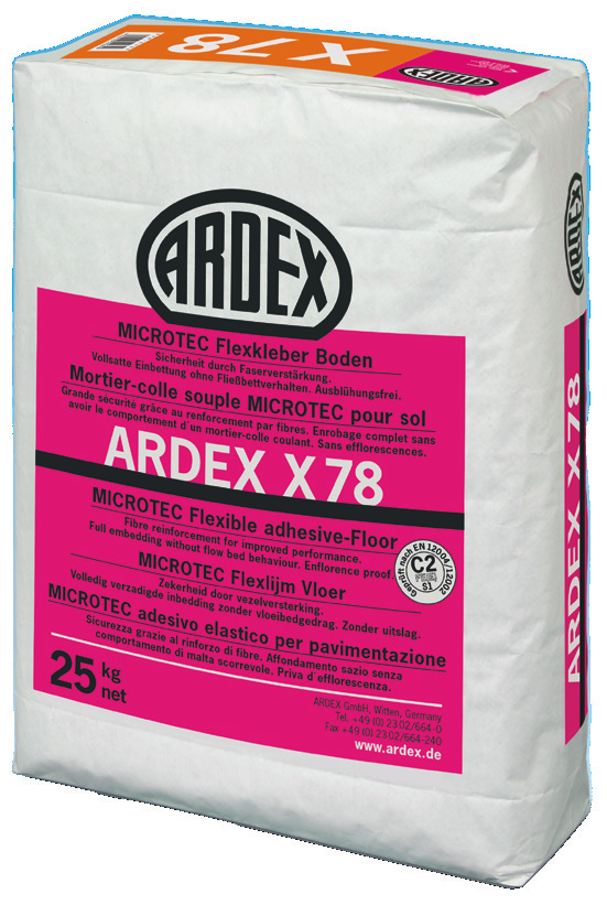 En trygg konstruktion Med Indor Tec FLEXBONE-2E frikopplingsmatta och ARDEX X 78/X 78 S kan du äntligen se slutet på spruckna klinkergolv eller granitkeramik på grund av bristfälligt underlag eller