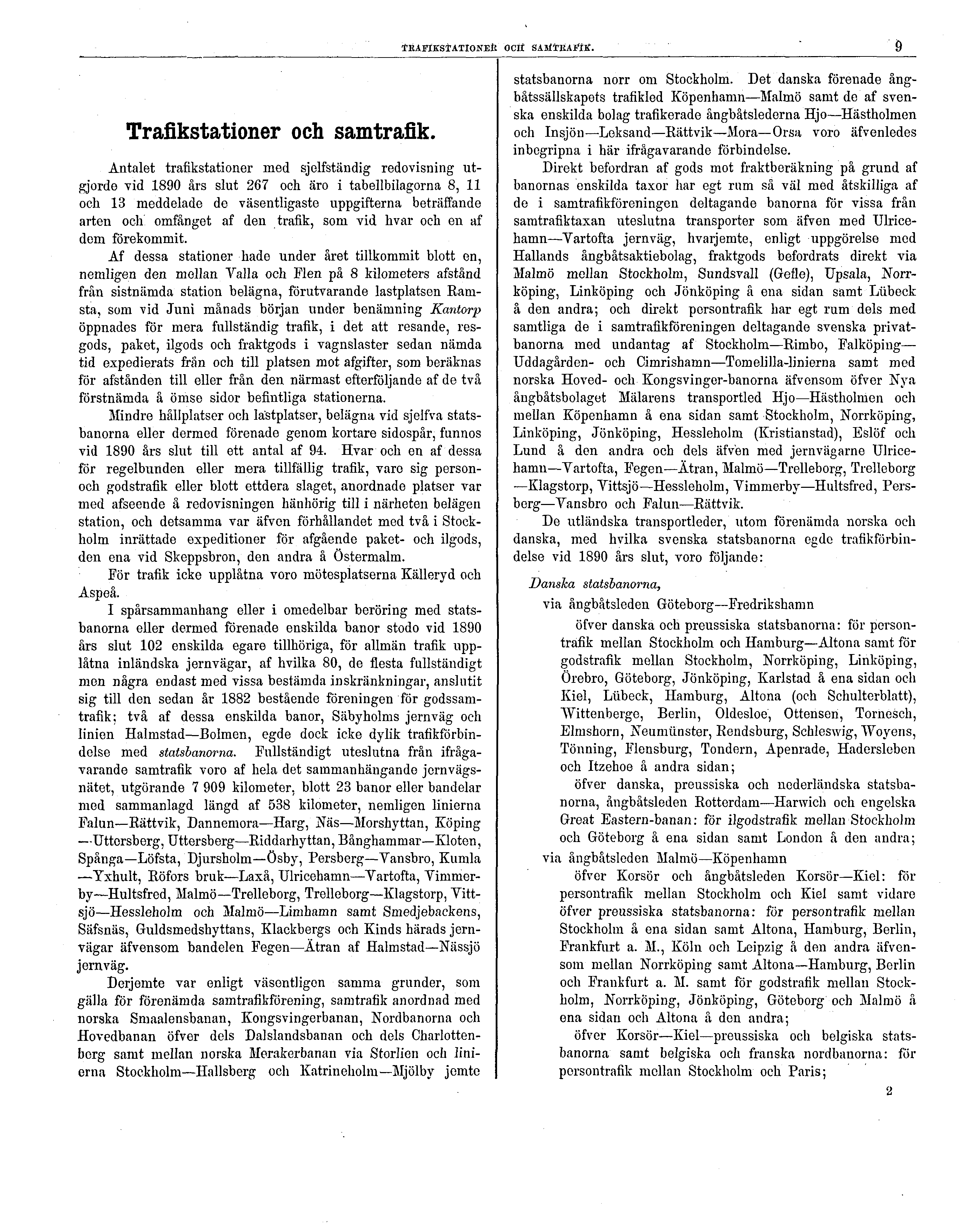 TRAFIKSTATIONER OCH SAMTRAFIK. 9 Trafikstationer och samtrafik.