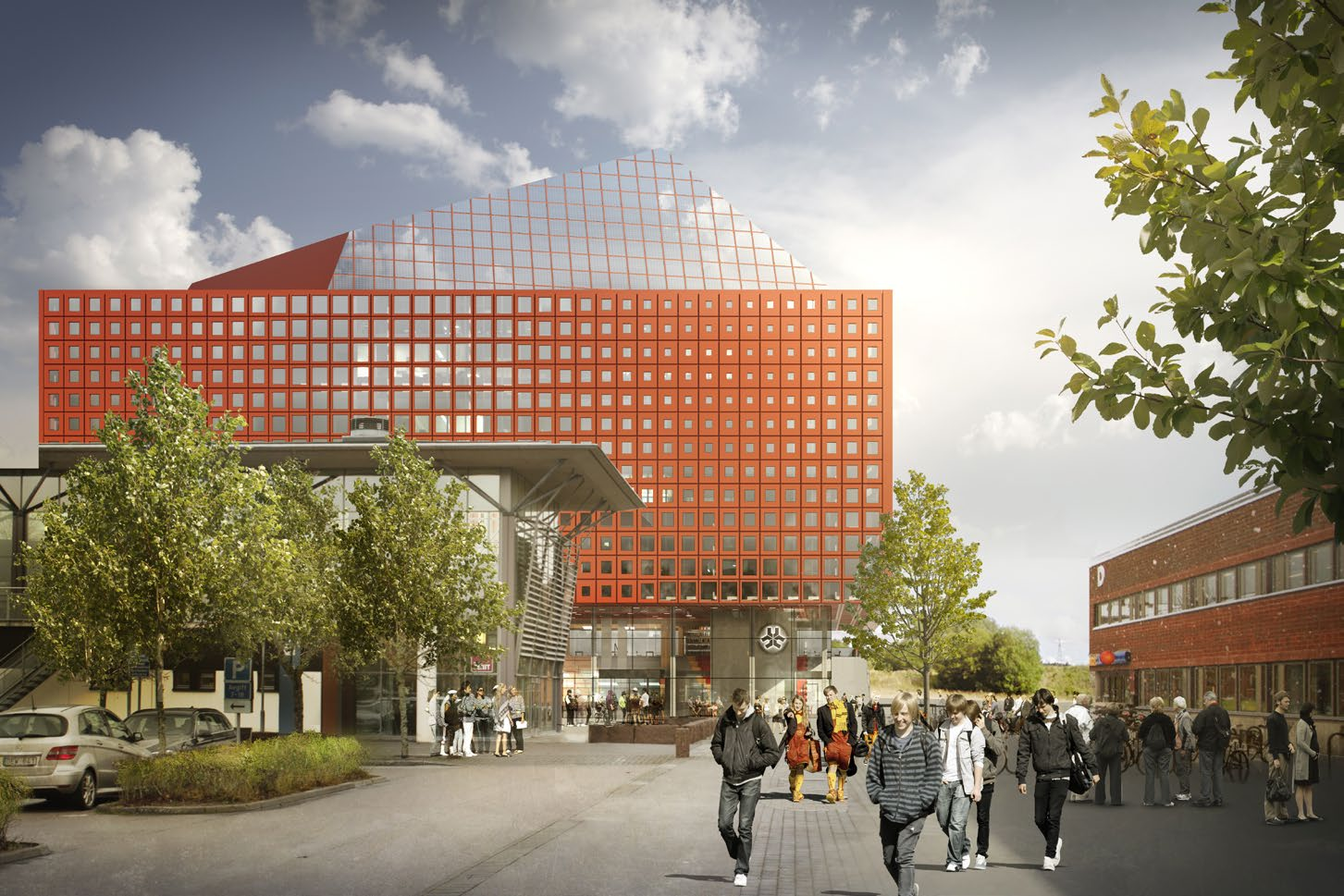 2.2 PROJEKTBESKRIVNING - ALLMÄN BESKRIVNING 2.2 ALLMÄN BESKRIVNING Det nya Studenthuset utformas i sju våningar med en kvadratisk plan, med måtten 49x49 m.