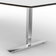 Kompletta konferensbord T-stativ och vit MDF-skiva med extra slitstarkt laminat. Art.