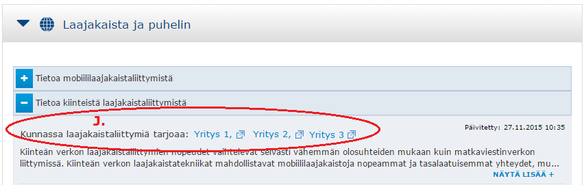 12 (18) H. i infrmatinsrutan till vänster m kartan sm visar utbudet av fast bredband i avsnittet Bredband ch telefni i kartvyn I.