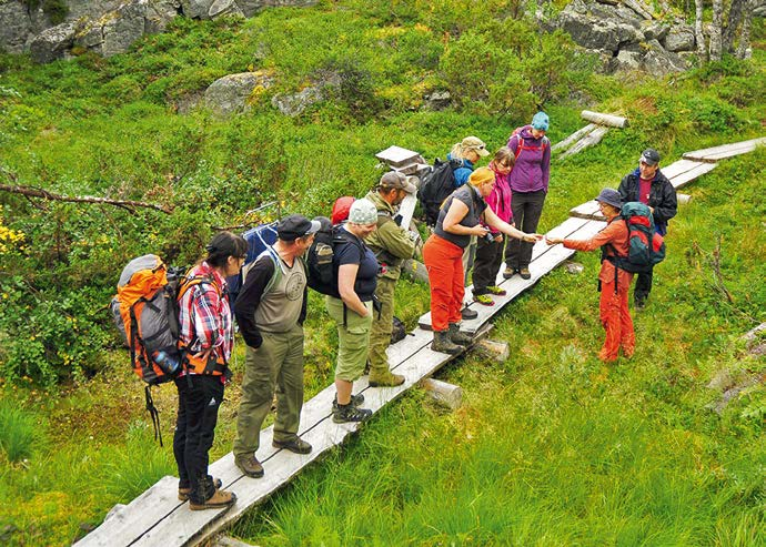 En utflykt i en nationalpark, som här Pallas Ylläs, ger också socialt kapital. I allmänhet beger man sig ut i naturen tillsammans med familjen eller vänner.