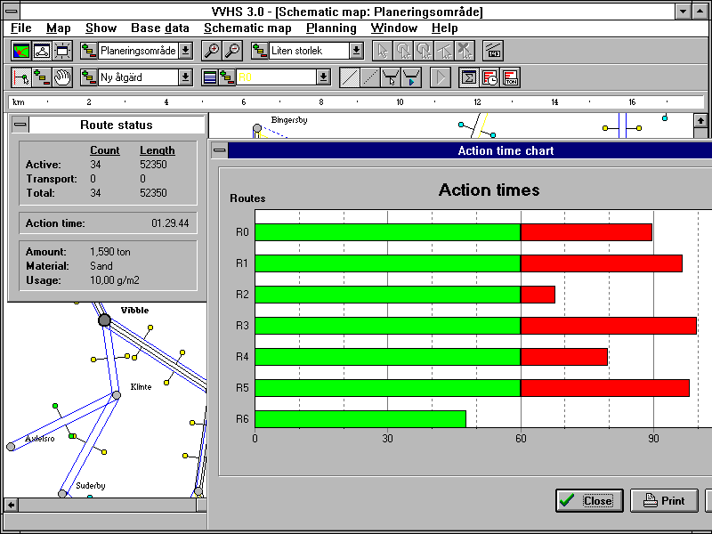 Rapport 1997 4 rialåtgång räknas fram kontinuerligt så kan optimering ske med avseende på resursanvändning för givna åtgärdstider för aktuella vägsträckor.