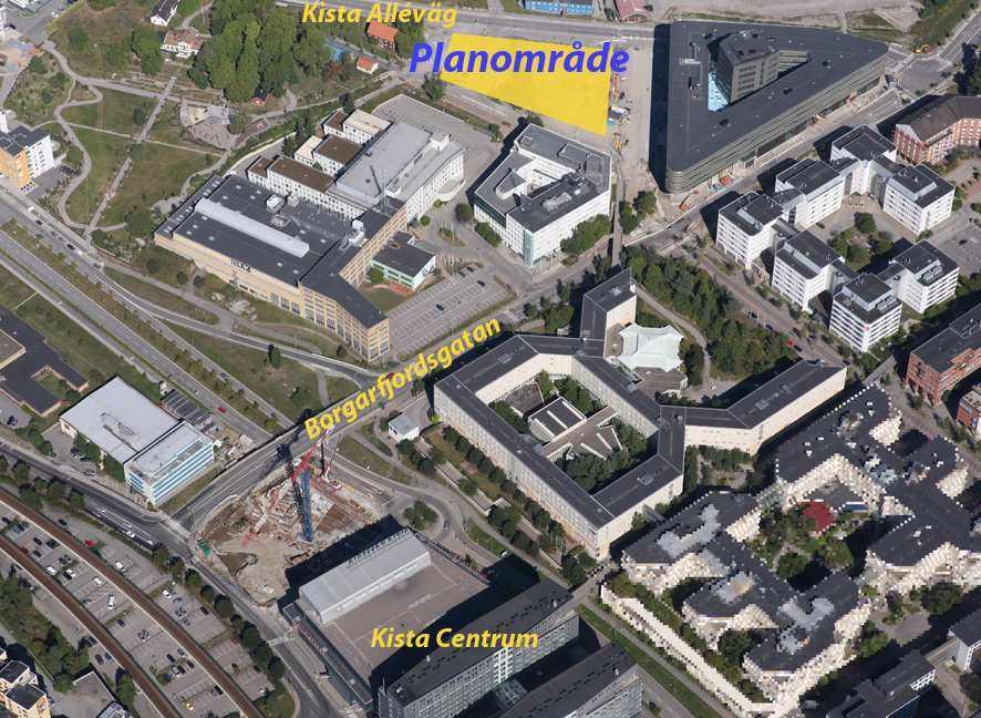 Sida 3 (8) Planområdet och markägoförhållanden Planområdet är beläget mellan Kista Alléväg och Kista Gårdsväg, nordost om Kista Centrum.