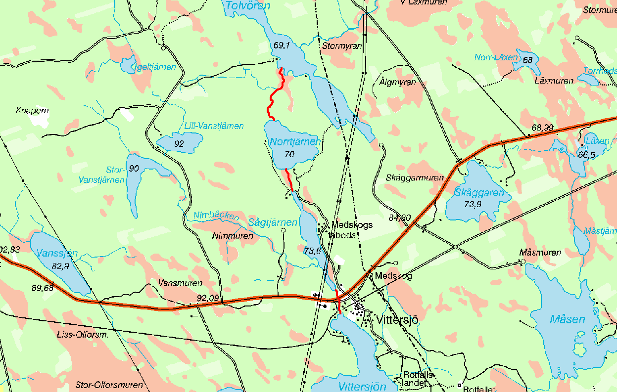 6.6 Murån ARO: Hamrångeån Östby FVOF Murån Koord: X: 676895 / Y: 154644 Sammanfattning Murån rinner från Vittersjön via Sågtjärnen och Norrtjärnen till Tolvören.