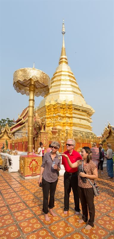 Doi Suthep Berget Doi Suthep, som ligger 16 kilometer från centrala Chiang Mai, är ett av provinsens landmärken.