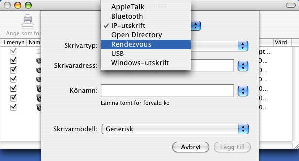 9 Nätverksutskrift från en Macintosh 9 Översikt 9 Det här kapitlet beskriver hur du skriver ut från en Macintosh i ett nätverk med funktionerna för enkel nätverkskonfiguration som finns i Mac OS X 10.