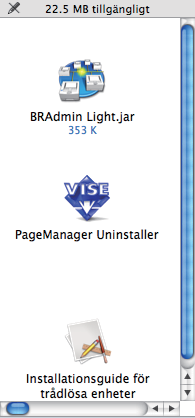 Trådlös konfiguration för Macintosh med Brothers installationsprogram (för DCP-373CW, DCP-375CW, DCP-377CW, DCP-593CW, DCP-595CW, DCP-597CW, MFC-495CW och MFC-795CW) Konfigurera trådlösa