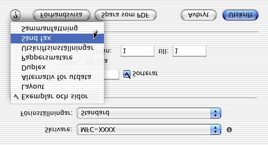 För användare av Mac OS X Gör på följande sätt för att sända fax direkt från din Macintosh : 1 Skapa ett originaldokument i Macintosh.