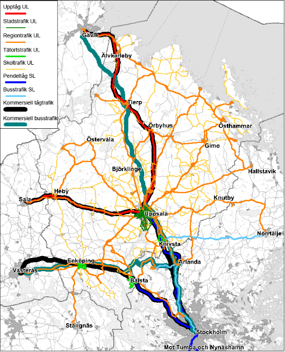 2 Dagens kollektivtrafik I Uppsala län finns avtalad regional kollektivtrafik, kommersiell regional kollektivtrafik och särskild kollektivtrafik (skoltrafik, färdtjänst och sjukresor).