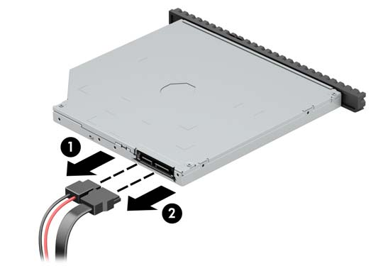 Ta bort en 9,5 mm optisk enhet av Slim-modell 1. Ta bort/skruva loss säkerhetsenheter som hindrar datorn från att öppnas. 2. Ta bort alla flyttbara media, t.ex. CD-skivor och USB-minnen, från datorn.