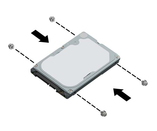 Installera en 2,5-tumshårddisk 1. Ta bort/skruva loss säkerhetsenheter som hindrar datorn från att öppnas. 2. Ta bort alla flyttbara media, t.ex. CD-skivor och USB-minnen, från datorn. 3.