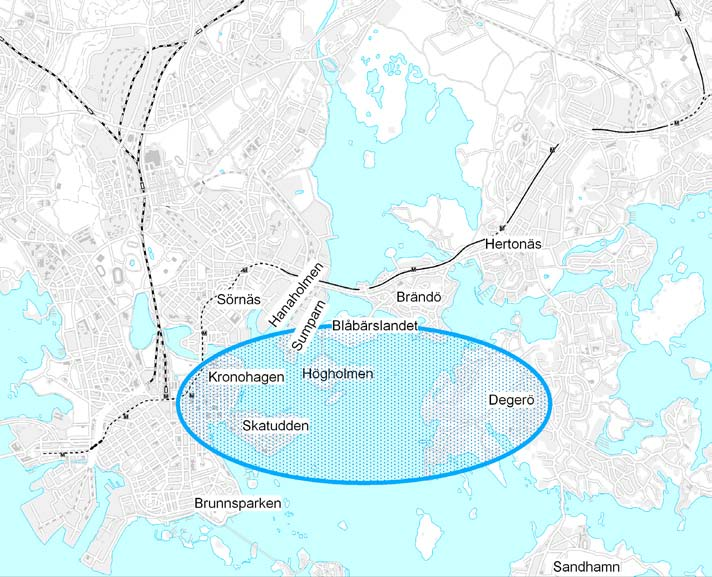 1 Projektpresentation 1.1 Beskrivning av projektet Projektet avser en ny spår- och GC-förbindelse mellan Helsingfors centrum och Degerö.