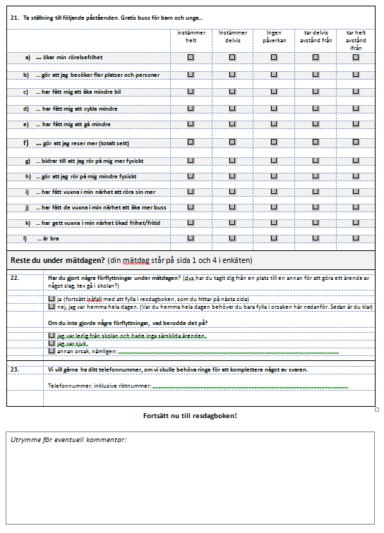 54 Gratis buss för barn och unga effekter på resande.