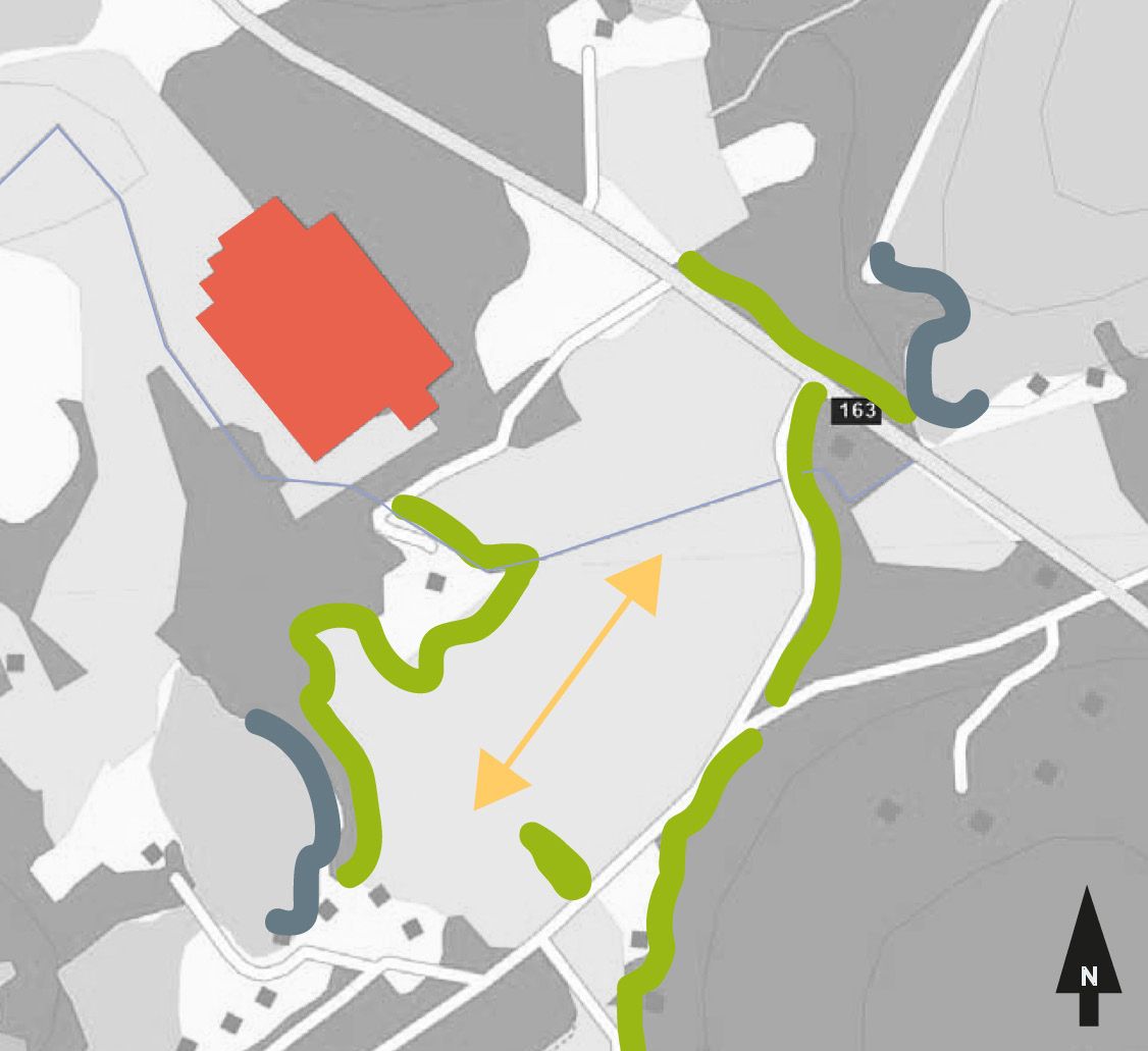 Landskapsbild Området som ska bebyggas består av betesmark som är delvis är sank. Betesmarken omges av bostadhus/mindre gårdar som ligger utspridda i landskapet.