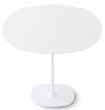 Dizzie design Lievore Altherr Molina 2004 Table with oval base in chromed or white lacquered steel and top in white embossed MDF, available in different shapes and sizes (square, round).