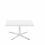 Fred design Jean-Marie Massaud 2007 Table with four-star base in shiny aluminium or painted and top in white, embossed MDF, available in different shapes and sizes (square, round). Height 36.