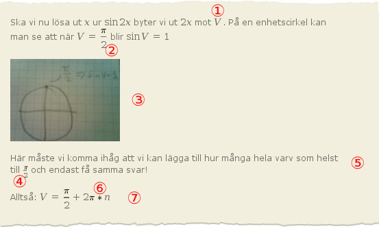 7.:6 Kommentarer: (Vi anmärker bara på fel första gången de förekommer.) 0. Alla fristående formler ska ha en viss indragning.. Tabort dessarader.