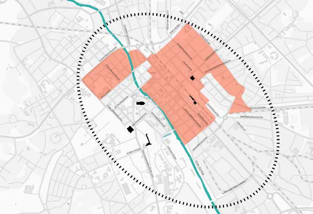 Karta som visar områden där det finns plats för att förändra och göra tillägg som höjer kvaliteten och berikar stadsmiljön.