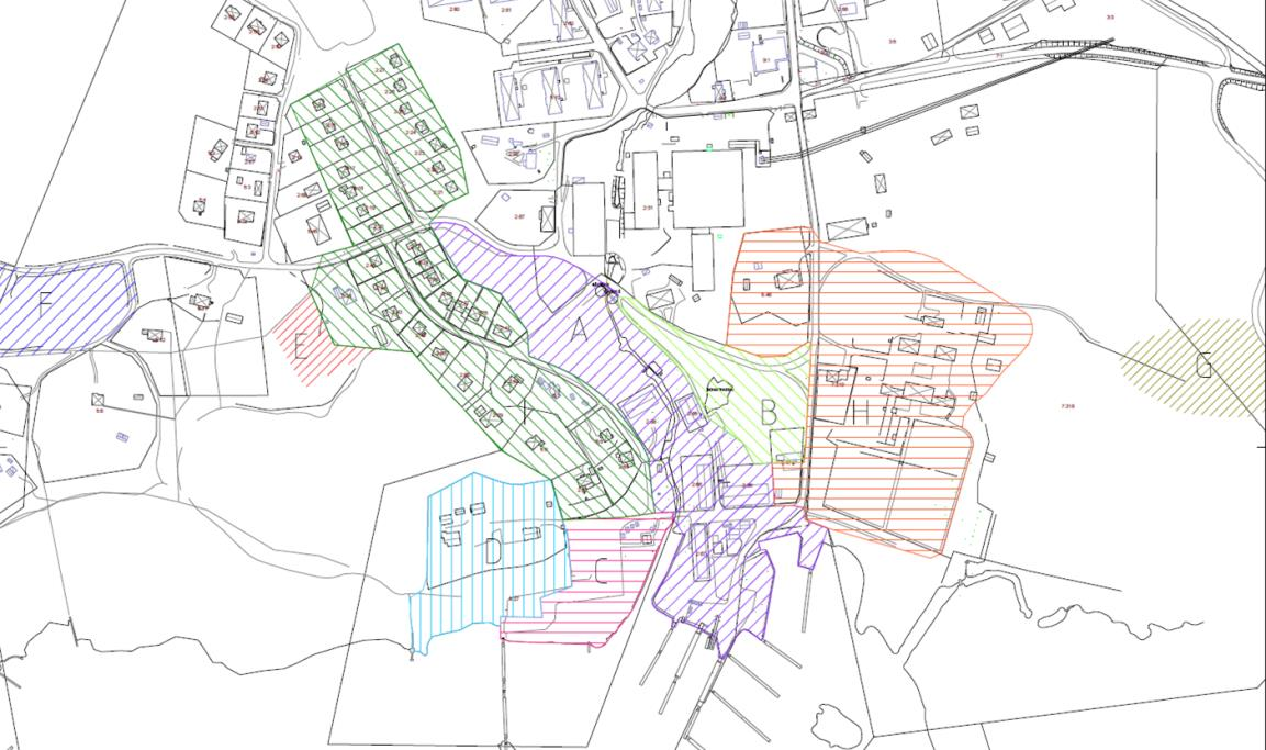 Figur 1. Rödmarkering visar undersökningsområdets placering översiktsbild. Karta Nyköpingskommun. Figur 2.