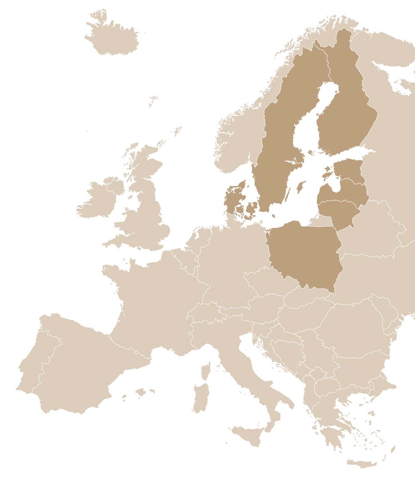 Koncernstruktur HKScan Abp Omsättning 2008: 2 294,6 milj., VD Matti Perkonoja Finland Sverige Baltikum Polen omsättning år 2008: 740,4 milj.