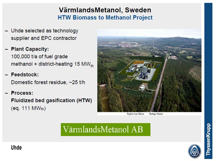 Biomassa till metanol: Värmlandsmetanol Tillståndsprövning pågår