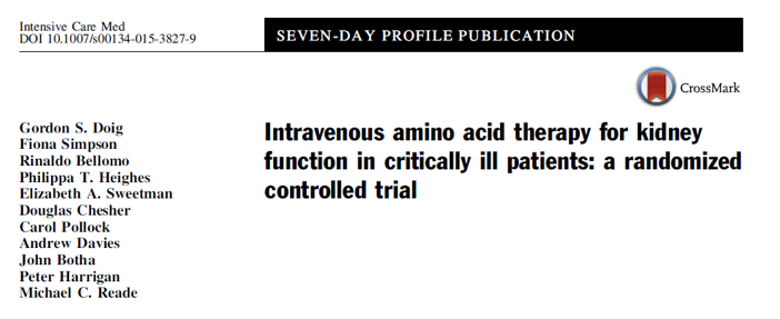 n = 474 IVA patienter Kontinuerlig infusion av 100 g aminosyror/dygn