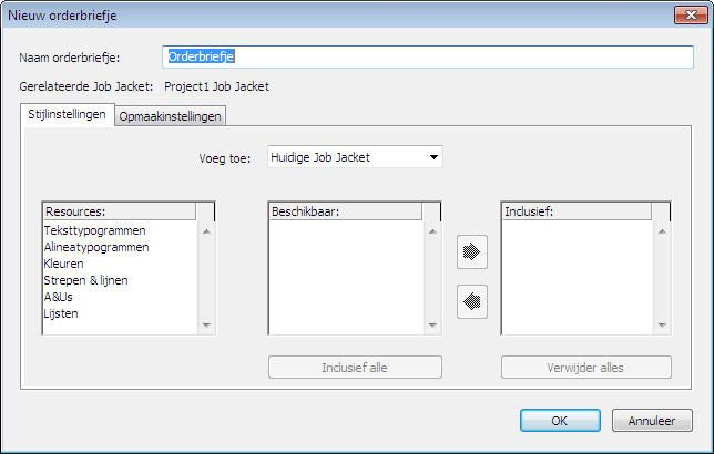 JOB JACKETS Du kan skapa Job Ticket-mallar i grundpanelen i dialogrutan Job Jackets-hantering (menyn Övrigt). 2 Markera den Job Jackets-struktur som Job Ticket-mallen ska finnas i.