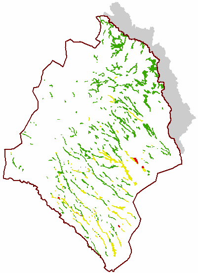 Riskbedömning (preliminär) grundvatten Grundas på antal förorenade områden och miljöfarliga verksamheter, markens egenskaper mm.