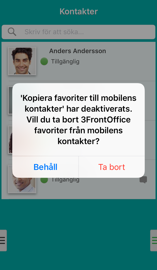 i appen 7 8 7 Synkroniseringen av favoriter fungerar bara om du har aktiverat icloud och även har aktiverat synkronisering av kontakter i icloud. Klicka på för att gå tillbaka till menyn.