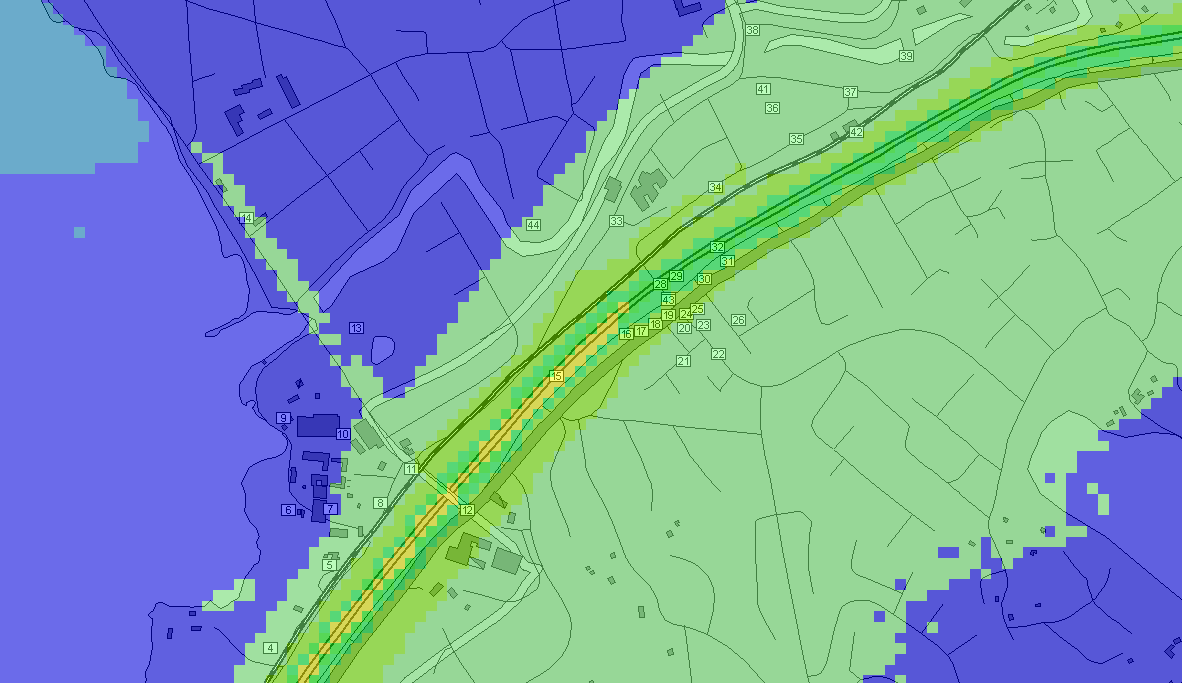 Figur 27. 98-percentilen av timmedelvärdet av kvävedioxid år 2020 med trafikplats. Figur 28.