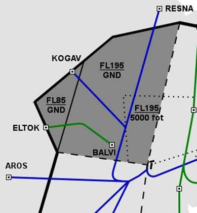 7.2.1.2 NW Den nordvästra sektorn, NW, täcker en knapp fjärdedel av TMA:ts yta och finns markerad i Figur 12.