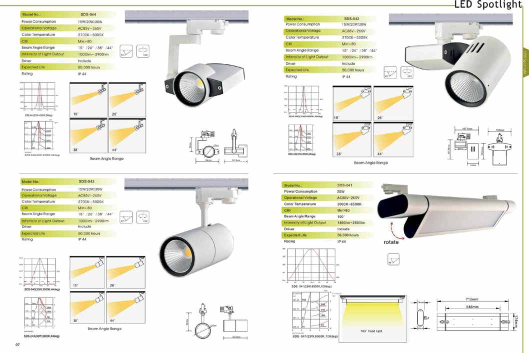 SDS 043 SDS 041 15W /20W /30W 25W 3000 6500K 1000lm