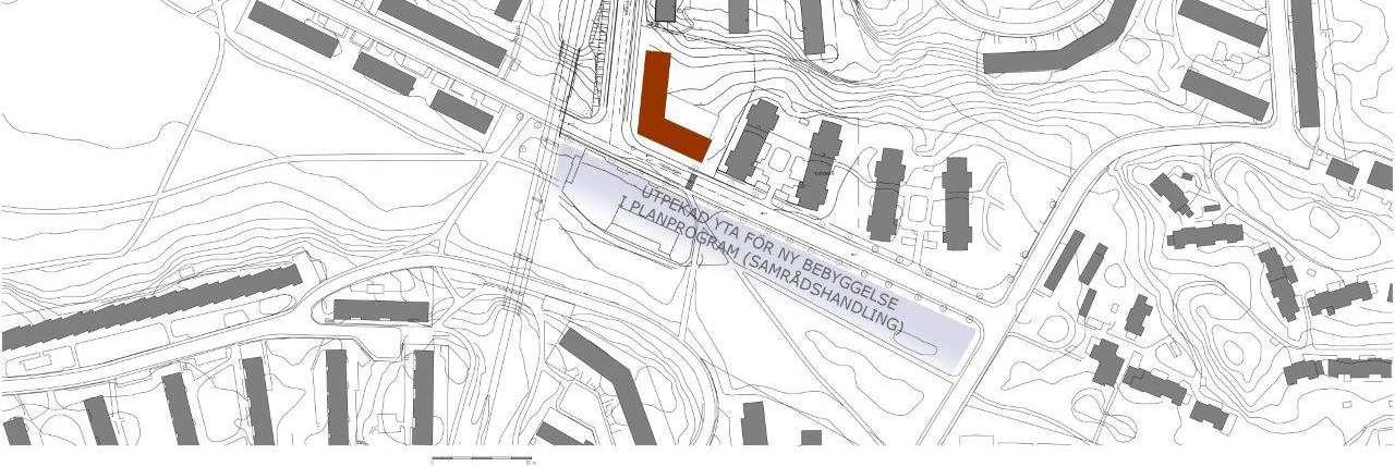 Sida 8 (11) Situationsplan av föreslagen bebyggelse och entréer.