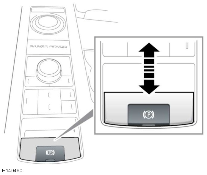 Bromsar Med tändningen påslagen, tryck på bromspedalen och tryck ned EPB-brytaren. Detta lossar den elektriska parkeringsbromsen.