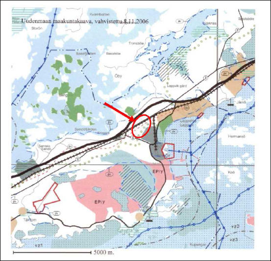 FCG Planeko Oy Program för deltagande och bedömning 3 (13) 3 PLANERINGSSITUATION 3.1 Landskapsplan Nylands landskapsplan, som miljöministeriet har fastställt 8.11.2006, gäller för projektområdet.