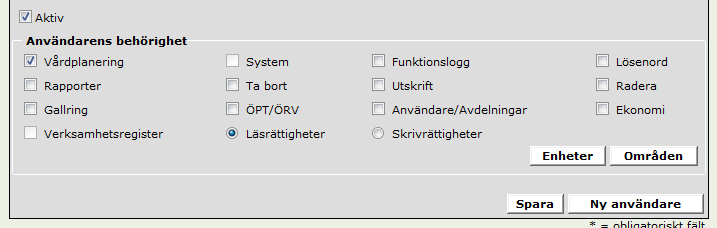 Första gången en användare loggar in blir hon/han uppmanad att byta till ett eget lösenord som enligt Hallandsstandard ska innehålla minst 6 tecken.