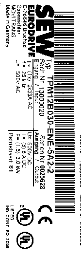 2: Typový štítok MOVITRANS TPM12B030 (príklad) 56960AXX Obr.