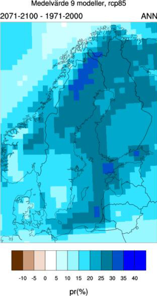 2014 Prognoser visar att klimatzonerna kommer att förflyttas norrut med ca 5-10 kilometer varje år (Skogsstyrelsen, 2016a), vilket kommer att innebära stora förändringar för skogsbruket.