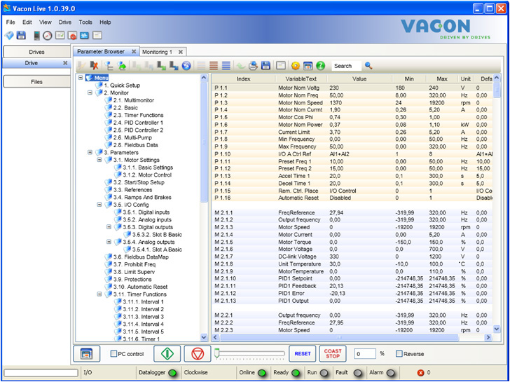 vacon 75 Interfeţe cu utilizatorul din Vacon 100 FLOW 2.